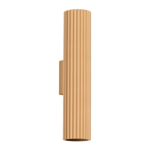 Złoty karbowany kinkiet walec światło góra - dół Sollux Lighting SL.1558 Karbon GU10 30cm