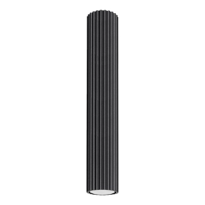 Czarna lampa sufitowa tuba spot karbowana Sollux Lighting SL.1571 Karbon GU10 40cm x 6,5cm