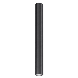 Czarna lampa sufitowa tuba spot karbowana Sollux Lighting SL.1572 Karbon GU10 60cm x 6,5cm