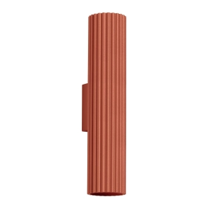 Ochra czerwona karbowany kinkiet walec światło góra - dół Sollux Lighting SL.1634 Karbon GU10 30cm