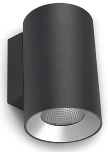 Szary zewnętrzy kinkiet walec z światłem góra i dół Leds C4 05-9955-Z5-CM Cosmos LED 24,5W 4000K 16stopni IP66