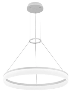 Biała lampa wisząca ledowa obręcz 60cm Grok Lighting 00-0001-BW-M3 Circ 31W 3000K