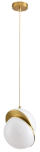 Złoto biała lampa wisząca rozcięta kula Step Into Design DP0067-200 Orbita E27 20cm