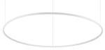 Biała smukła okrągła lampa wiszaca Ideal Lux 304465 Oracle slim sp d150 round 3000K dali LED 76W 150cm