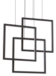 Czarna lampa wisząca trzy kwadraty Ideal Lux 269375 Frame sp quadrato LED 80W 3000K