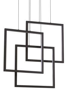 Czarna lampa wisząca trzy kwadraty Ideal Lux 269375 Frame sp quadrato LED 80W 3000K