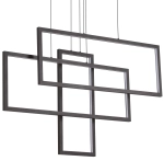 Czarna lampa wisząca trzy prostokąty Ideal Lux 269382 Frame sp rettangolo LED 93W 3000K