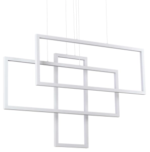 Biała lampa wisząca trzy prostokąty Ideal Lux 253589 Frame sp rettangolo LED 93W 3000K