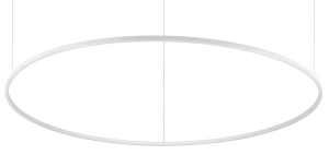 Biała okrągła smukła lampa wisząca na linkach Ideal Lux 285078 Oracle slim sp d150 round 4000K on-off LED 89W 150cm