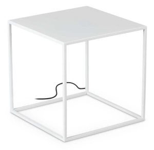Biała kostka lampa podłogowa zewnętrzna Ideal Lux 300641 Ipotesi pt h50 LED 16W 3000K