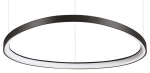 Owalna lampa wisząca na linkach obręcz czarna Ideal Lux 247281 Gemini sp d081 on-off LED 59W 3000K 81cm