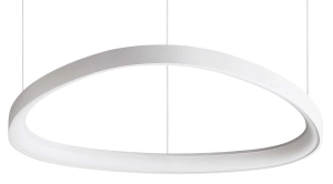 Biała lampa wisząca na linkach owalna ze ściemniaczem Ideal Lux 304717 Gemini sp d061 dali/push LED 48W 3000K 61cm