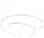 Duża biała spiralna lampa wisząca na linkach Ideal Lux 253664 Oz sp d80 on-off LED 55W 3000K 80cm