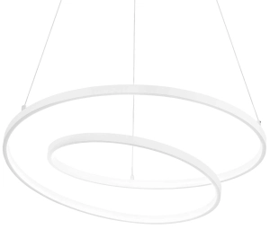 Duża biała spiralna lampa wisząca na linkach Ideal Lux 253664 Oz sp d80 on-off LED 55W 3000K 80cm