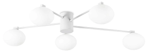 Biała lampa sufitowa czteroramienna ze szklanymi kloszami Ideal Lux 316680 Hermes pl5 d90 5xG9