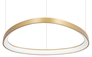Owalna lampa wisząca na linkach obręcz mosiądz Ideal Lux 269832 Gemini sp d061 on-off LED 48W 3000K 61cm