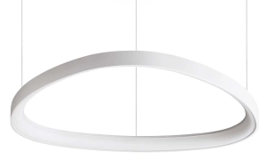 Biała owalna lampa wiszaca na linkach Ideal Lux 247250 Gemini sp d061 on-off LED 48W 3000K 61cm
