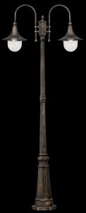 Czarna zewnętrzna lampa stojąca włoska latarnia ogrodowa Ideal Lux 024097 Cima 2xE27 IP43 216cm