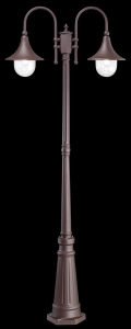 Kawowa zewnętrzna lampa stojąca włoska latarnia ogrodowa Ideal Lux 246840 Cima 2xE27 IP43 216cm