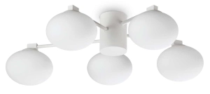 Biała lampa sufitowa żyrandol piecioramienny ze szklanymi kulami Ideal Lux 322698 Hermes pl5 d60 5xG9