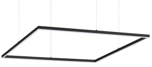 Czarna lampa wisząca ramka kwadratowa na linkach Ideal Lux 259208 Oracle slim sp d090 square 3000K on-off LED 53W