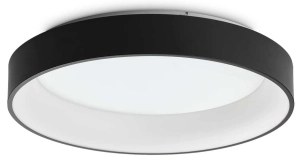 Okrągła lampa sufitowa plafon z czarną obręczą Ideal Lux 307213 Ziggy pl d060 LED 42W 3000K 59.5cm