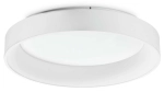 Okrągła lampa sufitowa plafon z białą obręczą Ideal Lux 293790 Ziggy pl d060 LED 42W 3000K 59.5cm