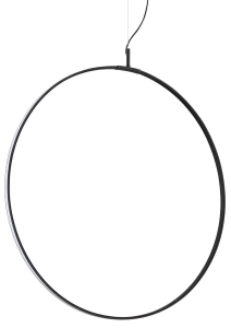 Czarna lampa wisząca metalowe koło zewnętrzna obręcz z poliwęglanu Ideal Lux 291406 Circus sp d74 LED 36W 3000K