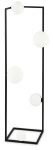 Lampa podłogowa metalowa klatka czarna pięć szklanych białych kul Ideal Lux 284309 Angolo pt5 5xG9