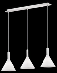Lampa wisząca nad stół trzy białe klosze na podłużnej listwie 82cm Ideal Lux 074245 Cocktail 3xE14