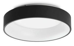 Okrągła lampa sufitowa czarna metalowa obręcz Ideal Lux 307206 Ziggy pl d045 LED 30W 3000K 45cm