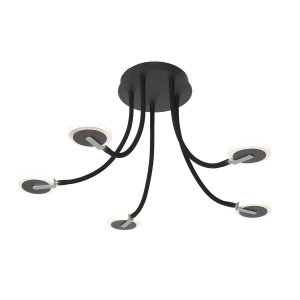 Lampa sufitowa czarny plafon z giętkimi ramionami Steinhauer 3375ZW Turound LED 5x10W 2700K CRI90