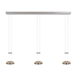 Stalowa lampa wisząca z ledowymi okręgami Steinhauer 3501ST Piola 6x5W 2700K CRI90 ściemnialna