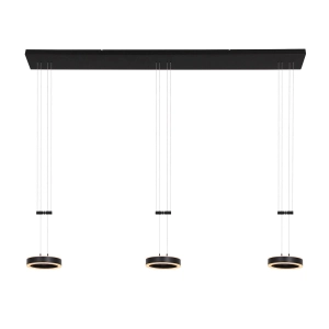 Czarna lampa wisząca z ledowymi okręgami Steinhauer 3501ZW Piola 6x5W 27000K CRI90 ściemnialna