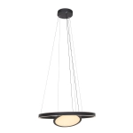 Czarna lampa wisząca obręcz 60cm z dodatkową tarczą Steinhauer 3514ZW Ringlux LED 24W i 42W 2700K CRI90