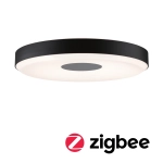 Czarny okrągły płaski plafon ledowy Paulmann PL79778 Puric 16W 2700K 40cm Zigbee