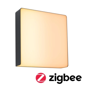 Antracytowy kinkiet elewacyjny Paulmann PL94842 Azalena LED 8,5W IP44 Zigbee i Czujnik zmierzchu