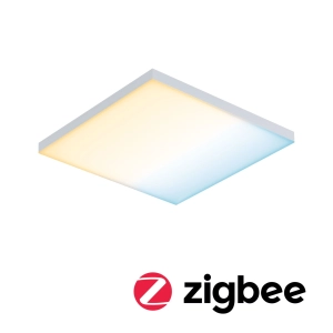 Biały kwadratowy plafon sufitowy Paulmann PL79825 Velora LED 10,5W 29,5cm Zigbee