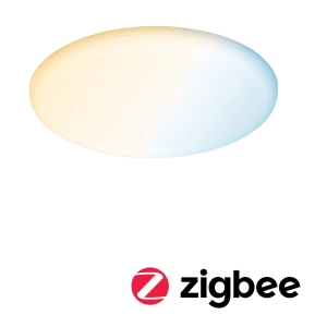 Biała lampa okrągły wpuszczany panel sufitowy Paulmann PL95387 Veluna LED 17W 21,5cm IP44 Zigbee