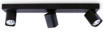 Czarna lampa sufitowa trzy kwadratowe reflektory na listwie Ideal Lux 321516 Rudy pl3 square 3xGU10