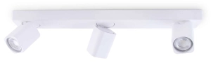 Biała lampa sufitowa trzy kwadratowe reflektory na listwie Ideal Lux 294810 Rudy pl3 square 3xGU10