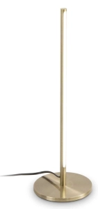 Smukła lampa stołowa pionowy drążek na okrągłej podstawie szczotkowany mosiądz Ideal Lux 310121 Filo tl LED 10.5W 3000K