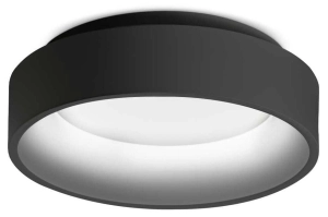 Czarna okrągła lampa sufitowa plafon Ideal Lux 293769 Ziggy pl d030 LED 22W 3000K 27.7cm
