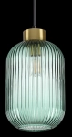 Lampa wisząca z zielonym szklanym kloszem i mosiężnymi elementami Ideal Lux 237497 Mint-3 E27 20cm x 245cm