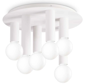 Biała nowoczesna lampa sufitowa białe kule Ideal Lux 327983 Petit pl6 6xE27