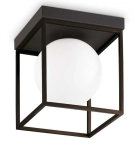 Lampa sufitowa biała kula szklana w czarnej ramie metalowej Ideal Lux 327853 Lingotto pl1 E14