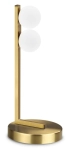 Lampa stojąca dwie kule na metalowej listwie szczotkowany mosiądz Ideal Lux 328300 Ping pong tl2 LED 6W 3000K