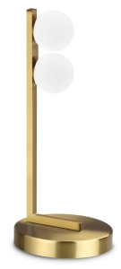 Lampa stojąca dwie kule na metalowej listwie szczotkowany mosiądz Ideal Lux 328300 Ping pong tl2 LED 6W 3000K