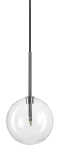 Chromowana lampa wisząca metalowy korpus i szklana transparentna kula Ideal Lux 306537 Equinoxe sp1 d15 G4 15cm