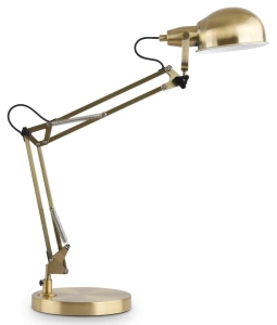 Oksydowana lampa biurkowa kreślarska z ramieniem przegubowym Ideal Lux 313368 Johnny tl1 E14